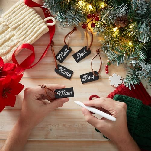 Casafield 3ft Christmas Stocking Holder Stand, Holiday Decor Hanger Display for Home with 12 Hooks, Name Tags, and Chalk Marker - Image 5