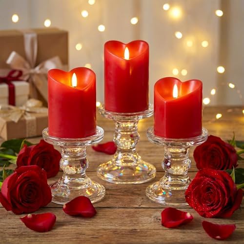 Valentines Day Flameless Candles with Remote, Heart Shaped LED Candles - Image 7