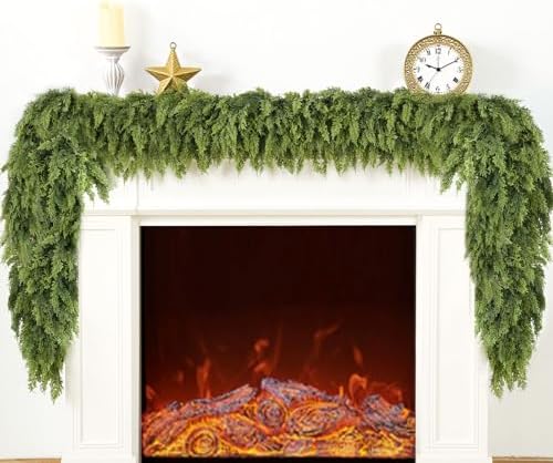 Giauma 9FT Double Fullness Artificial Christmas Cedar Garland 280 Branches by GIAUMA