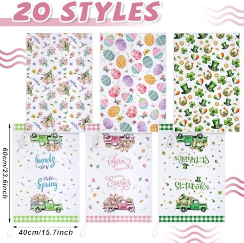 FuWeave Truck 20 Pcs Seasonal Holiday Kitchen Hand Towels Set - Image 3