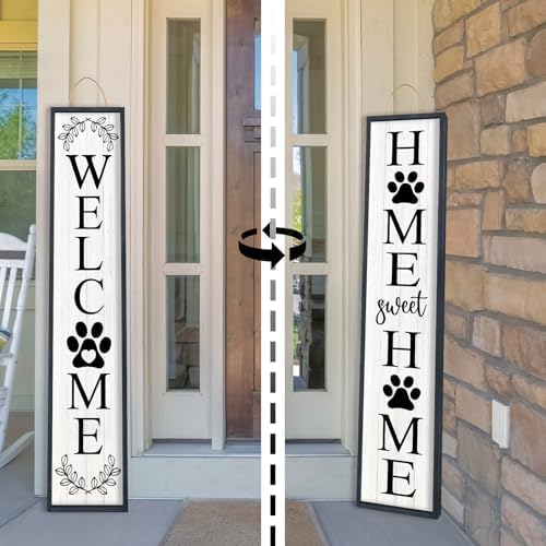 Outdoor Welcome Sign Front Porch Door Decor, 45"X9" Black - Image 7