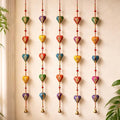 LOVENSPIRE Rajasthani Door Hanging Wind Chimes Indian Traditional Heart Wall Hanging Diwali Christmas Wedding Decor Wind Chime for Home Decoration Patio - Housewarming Gifts (5 Strings) by LOVENSPIRE