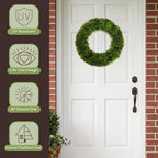 Pure Garden Foxtail Wreath, Green, 20” - Image 4