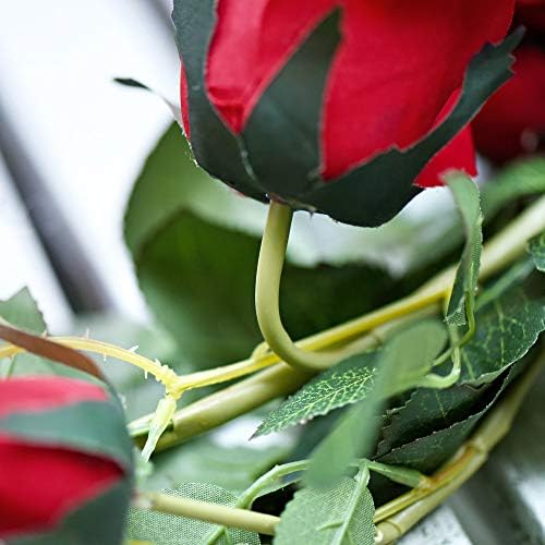 FiveSeasonStuff Classic Red Artificial Silk Roses Flower Garland, Bendable Hanging Vines (2pcs, 11ft) - Image 6
