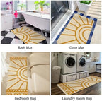 Boho Kitchen Mat Set of 2,Modern Farmhouse Sun Kitchen Rugs and Mats Non Skid Washable,Bohemia Runner Rugs with Rubber Backing for Kitchen Decor Accessories (17"x47"+17"x30") - Image 6