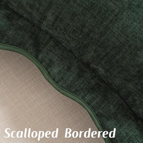 FUTEI Pack of 2 Chenille Throw Pillow Covers 20x20 Inch, Dark Green - Image 3