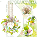 Dingion 8 Pcs 8" Small Easter Wreaths for Kitchen Cabinet Mini Spring Artificial Easter Egg Wreath with Ribbon Bow for Window Front Door Table Centerpiece Farmhouse Decor - Image 2