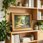 Gold Framed Sunshine Forest Canvas Wall Art 3D Texture Impressionist Landscape Decor Picture Spring Summer Nature Poster Prints for Living Room Classroom Bedroom office corridor Decoration - Image 3