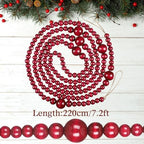 Bucherry 4 Pcs Christmas Wood Bead Garland 28.8 Feet, Red - Image 2