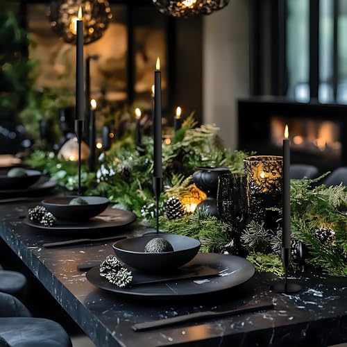 Black Candlestick Holders, Metal Taper Candle Holders,Bulk Set of 27 - Image 6