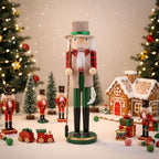 Blosssound 15" Christmas Fisherman Nutcracker Decor Wooden Fishing Figurine - Image 4