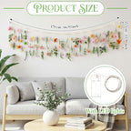 Suncalla 5.6 ft Wildflowers Hanging Garlands with LED Lights Artificial Flower Wall Decor Fake Rustic Floral Vines Rose Eucalyptus Daisy Backdrop Set for Ceiling Farmhouse Wedding Home Garden (Warm) - Image 2