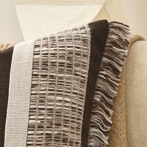 Dark Brown Boho Throw Pillow Cover 20x20 - Image 3