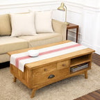 Solino Home 100% Pure Linen Table Runner, 14 x 60 in, Red and White Striped by SolinoHome