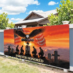 7 * 16FT Eagle USA Flag Memorial Day Garage Door Cover Decorations Independence Day Garage Door Banner for Outdoor Indoor Patriot Party Photography Backdrop - Image 5