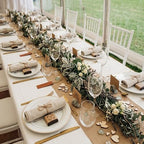 4 Pack Natural Burlap Table Runners (12 x 108 Inch) | Rustic Jute Table Runners for Wedding, Farmhouse, Thanksgiving, Coffee Table Decor Cover, Fall Décor & Parties - Image 5
