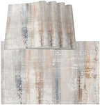 Brown Blue Placemats Set of 6, Ombre Shabby Burlap Retro Farmhouse Abstract Art Placemats for Dining Table Place Mats for Kitchen Table Waterproof Table Mats, Wipeable Dining Table Set by Unknown