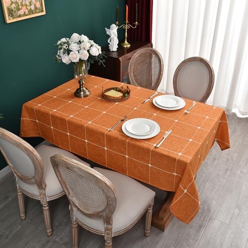 Zobesta Orange Tablecloths Rectangular 120x53 in Fall Table Cloth Linen - Image 2