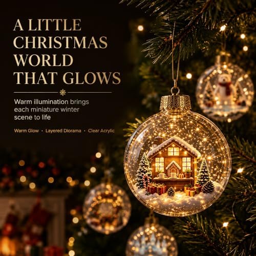 Glowing Christmas Story Ornaments, 9-Piece Light Up Mini Scene Set (Set A) - Image 3
