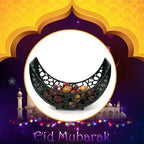 Eid Mubarak Moon Star Tray, Ramadan Decoration Ramadan Trays, Muslim Wooden Plate Tray Moon Star Shaped Food Fruit Serving Tray, Eid Mubarak Dessert Tray for Ramadan Festival Party(Silver A1) - Image 6