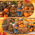 Beeveer 2 Pcs Fall Wooden Scarecrow Standing Porch Sign Outdoor Fall Decor - Image 4