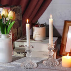 DARJEN Candlestick Holders Set,12Pcs 4" H Taper Candle Holders Bulk, Clear Glass Candle Holders for Wedding, Spring Party, Romantic Dinner, Festival & Windowsill Decor - Image 4