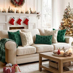 MIULEE Christmas Throw Pillow Covers Dark Green Set of 2 24x24 - Image 5