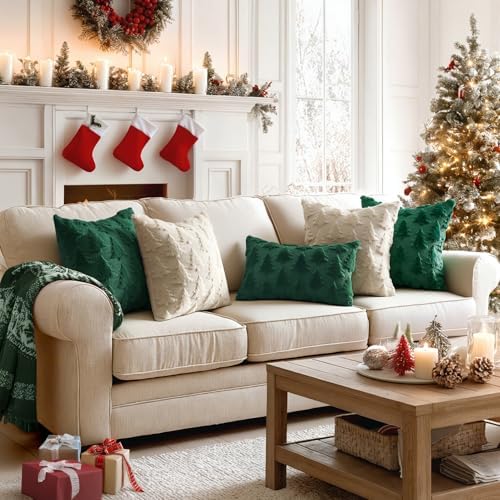 MIULEE Christmas Throw Pillow Covers Beige Set of 2 26x26 - Image 5