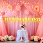 Aurelema 11 Pcs Just Married Wedding Decorations LED Letter Lights Sign - Image 2