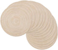 SHACOS 15 inch Beige Round Placemats Set of 12 for Dining Table Woven Braided Circle Place Mats Kitchen Placemat Washable Table Mats by SHACOS