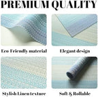 Placemats Set of 12 Vinyl/Plastic Woven Place Mats for Kitchen Table Indoor/Outdoor Washable Placemat Wipeable Dining Table Mats (Ocean Geode,12) - Image 2