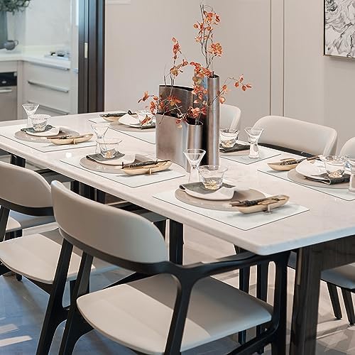 Maxpearl Faux Leather Placemats Set of 6 - Waterproof - Wipe Clean - Heat Resistant - Anti Slip Dining Table Place Mats, Suitable for Indoor & Outdoor Use, 17’’x12’’, Ivory White - Image 2