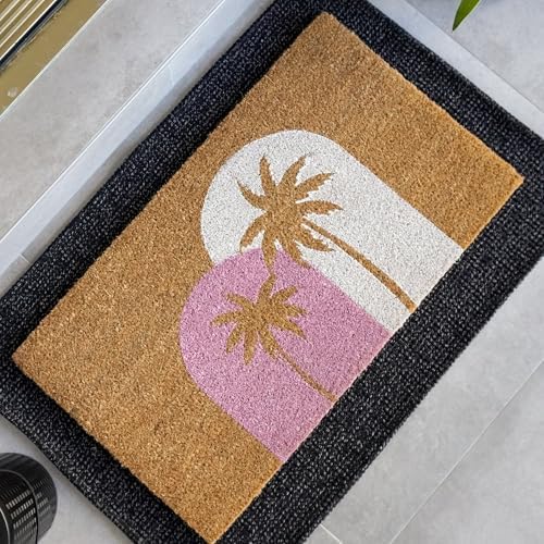 THEODORE MAGNUS Door Mat - Welcome Mat for Front Door with Non-Slip Backing - Durable Spring & Summer Doormat - Perfect for Outside Entrance Matt - Outdoor/Indoor - Sunset Palms - 17" x 30" - Image 2