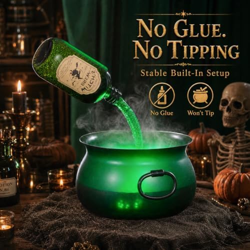 Large Translucent Witches Cauldron with Magic Floating Potion Bottles - Image 7