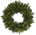 Nearly Natural 24 in Mixed Pine Artificial Christmas Wreath with LEDs by NearlyNatural