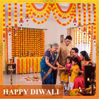 Thiccywoov 10 Pcs 50 Inch Diwali Artificial Marigold Garland with Wooden Lotus Hanging for Decoration Indian Pooja Decor Lotus Flower Decor Ganesh Decorations for Home Wall New Year Gift (Classic) - Image 5