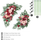 Artificial Wedding Arch Flowers Kit(Pack of 2) for Wedding Arch, Bridal Shower, Ceremony and Reception Backdrop Decoration (Cream red) - Image 2