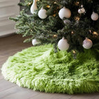 AOGU 72 Inch Faux Fur Christmas Tree Skirt Green Plush Skirt for Merry Christmas Party Christmas Tree Decoration by AOGU