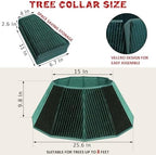 Blissun Christmas Tree Collar, Velvet Foldable Christmas Tree Ring with Golden Dotted line, Christmas Tree Skirt for Artificial Christmas Trees Decoration, Green - Image 2