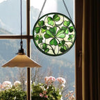 Ireland Green Clover Stained Glass Window Hanging Suncatcher Gifts 12" - Image 4