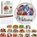 16 PCS Interchangeable Welcome Sign for Front Door Every Season Decoration by Unknown