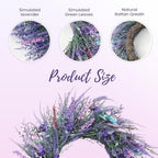 22-Inch Lavender Wreath for Front Door with Built-in Hook - Image 4