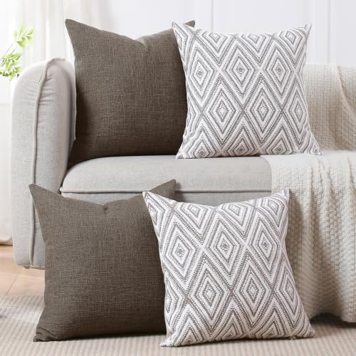 HPUK Throw Pillow Covers 20x20, Set of 4, Natural Couch Pillow Covers - Image 6