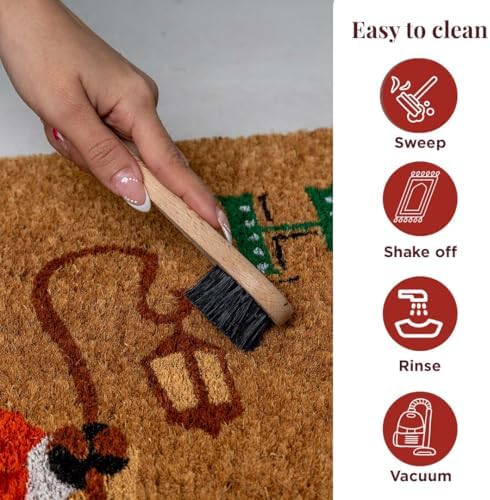 Folkulture Christmas Door Mat Outdoor, Eco Friendly Christmas Door Mats for Front Door, 28 X 16 Inch Welcome Matt or Doormat for Home Entrance, Durable & Anti Slip Coir Door Mats (Santa Clause) - Image 4