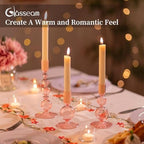 Glasseam Pink Glass Candlestick Holder: Unique Taper for Table Centerpiece - Image 2