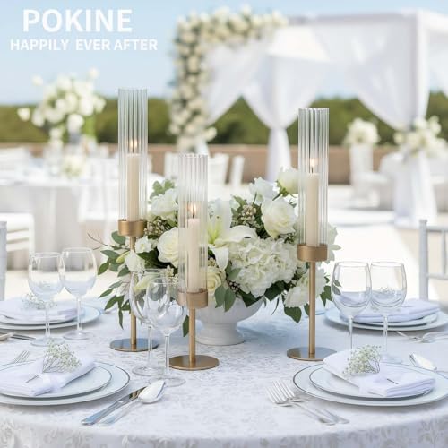 POKINE Gold Candle Holders Set of 6 for Taper Candle Holders - Image 5