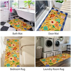Boho Floral Kitchen Mat Set of 2,Modern Farmhouse Flowers Kitchen Rugs and Mats Non Skid Washable,Spring Summer Bohemian Kitchen Runner Rugs with Rubber Backing (Yellow 17"x47"+17"x30") - Image 6
