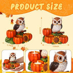 Fall Owl Candle Holder with 3 Pumpkin Tealight Holders - Image 4