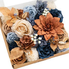 Ling's moment Artificial Wedding Fall Flowers Grand Combo, Orange & Navy by LingsMoment