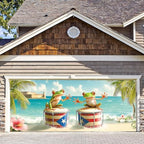 6 * 13ft Vibrant Puerto Rico Garage Door Banner, Tropical Island Scenery Decoration Flag, Vintage Castle Photo Prop Background, National Pride Garage Door Cover for Outdoor Party Festive Scene Decor by ANNAQUEEN